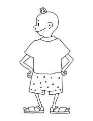 boy in shorts, vector illustration