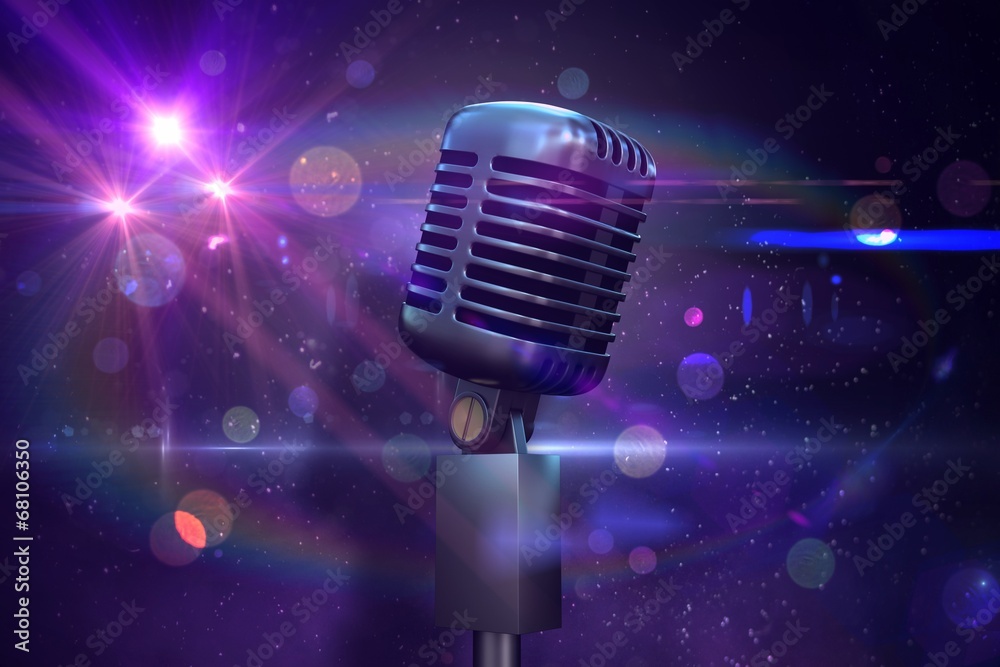 Aufkleber composite image of retro chrome microphone
