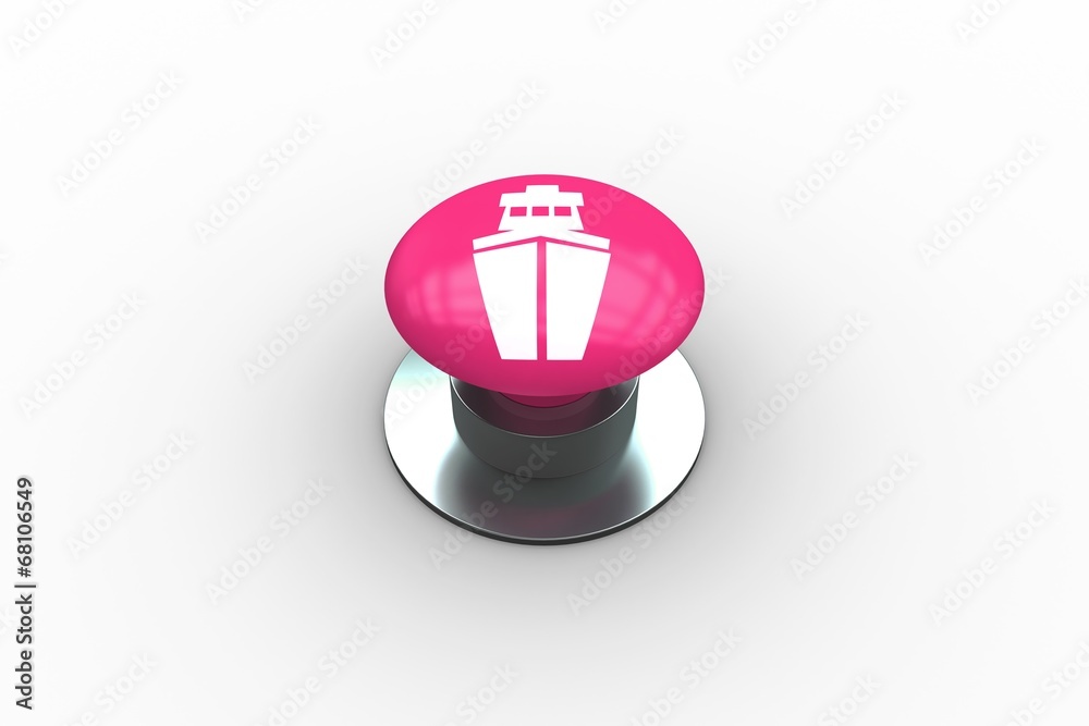 Poster Composite image of ship graphic on button