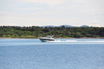 Obraz premium motor boat in Adriatic Sea, Dalmatia