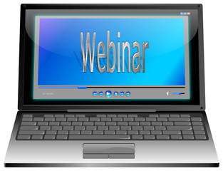 Laptop mit Webinar