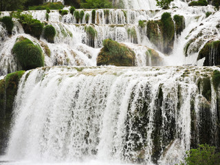 Obraz premium cascade of waterfall in Kornati region, Dalmatia