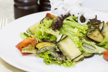 salad with cheese and herbs and vegetables