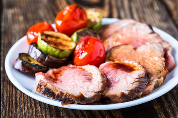 Rare roast beef