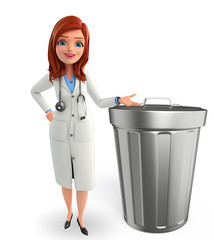 Young Doctor with dustbin