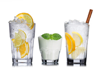 Set of summer cocktails