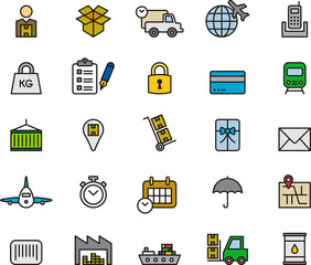 Cargo, Delivery, Freight Shipping & Transport icons