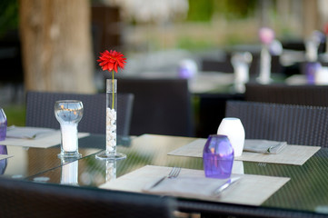 Table set for an event party or dinner