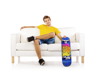 Young man with skateboard © Halfpoint