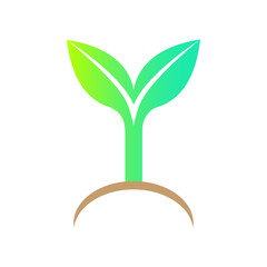 Bio icon. Vector design element. Symbol of green sprout  with le