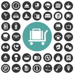 Hotel icons set