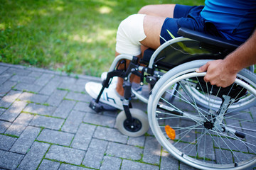 Naklejka premium Wheelchair walk
