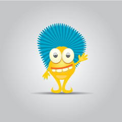 Vector Cartoon cute smiling monster
