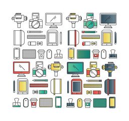 Hipster style media and stationery graphics