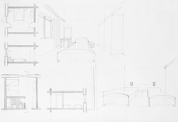 architectural blueprint of bedroom