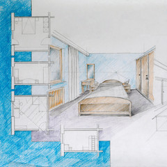 blueprint of apartment bedroom