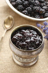 Bowl of blackberry jam