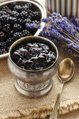 Bowl of blackberry jam