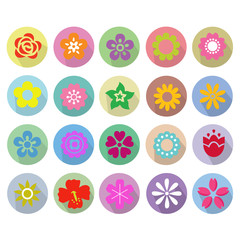 Flower icons set