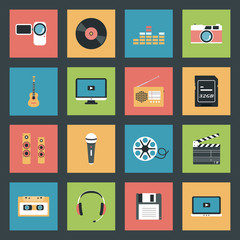Multimedia icons set