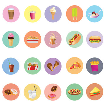 Fast Food icons set