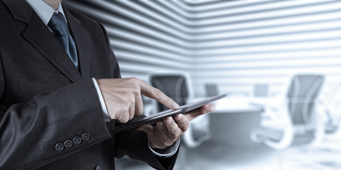 businessman success working with tablet computer