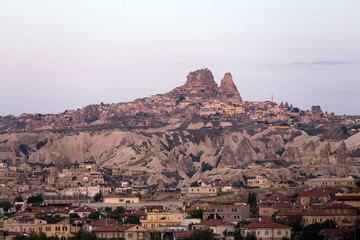 Fototapeta na wymiar view of Goreme in Cappadocia at sunrise