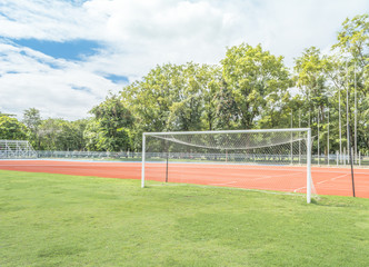 soccer goal in field