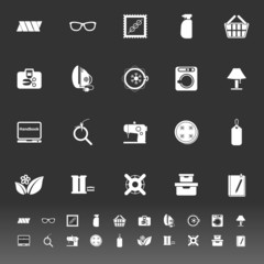 Sewing cloth related icons on gray background