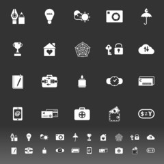 Insurance sign icons on gray background