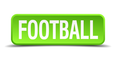 Football green 3d realistic square isolated button