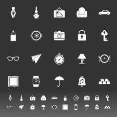 Vintage collection icons on gray background