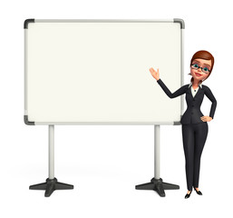 Young Business Woman with display board