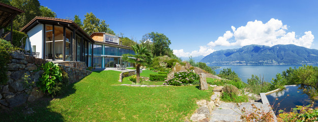 Fototapeta na wymiar Panoramic view of villa