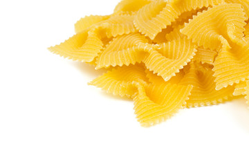 farfalle raw pasta isolated on white