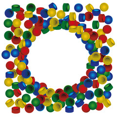 frame of plastic cap from pet bottles