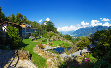 Panoramic view of villa