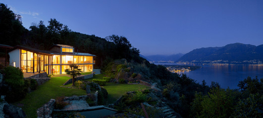 Nocturne view of villa