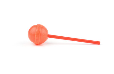 Red candy isolated on white background.