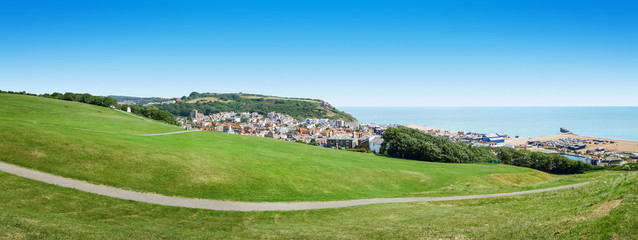 panoramic view over Hastings UK