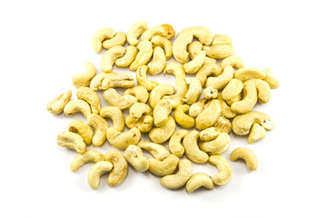 raw cashew nut on white background