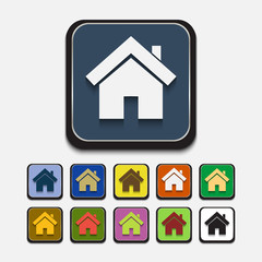 Stylish colored icons, home
