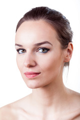 Fototapeta premium Woman with blue cat eye make-up