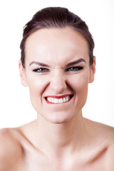 Obraz premium Happy woman making funny face