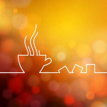 Stylized drawing of a coffee cup.