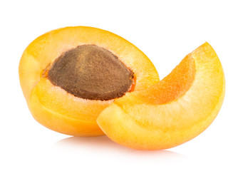 fresh apricots isolated on white background