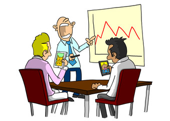 People using smart phones at boring meeting