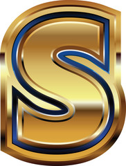 Golden Font Letter S