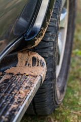 muddy part of car