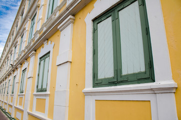 yellow and green window building